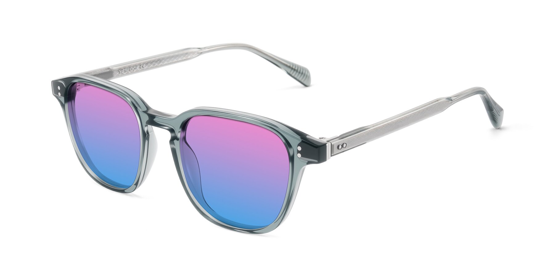 Angle of Huites in Grayish Blue with Pink / Blue Gradient Lenses