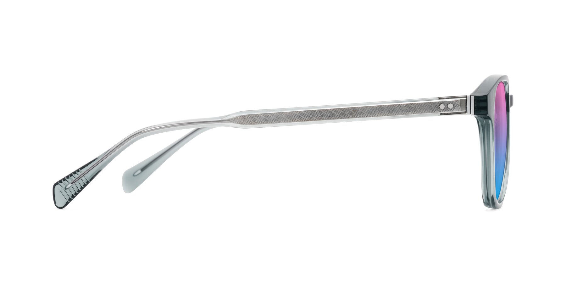 Side of Huites in Grayish Blue with Pink / Blue Gradient Lenses