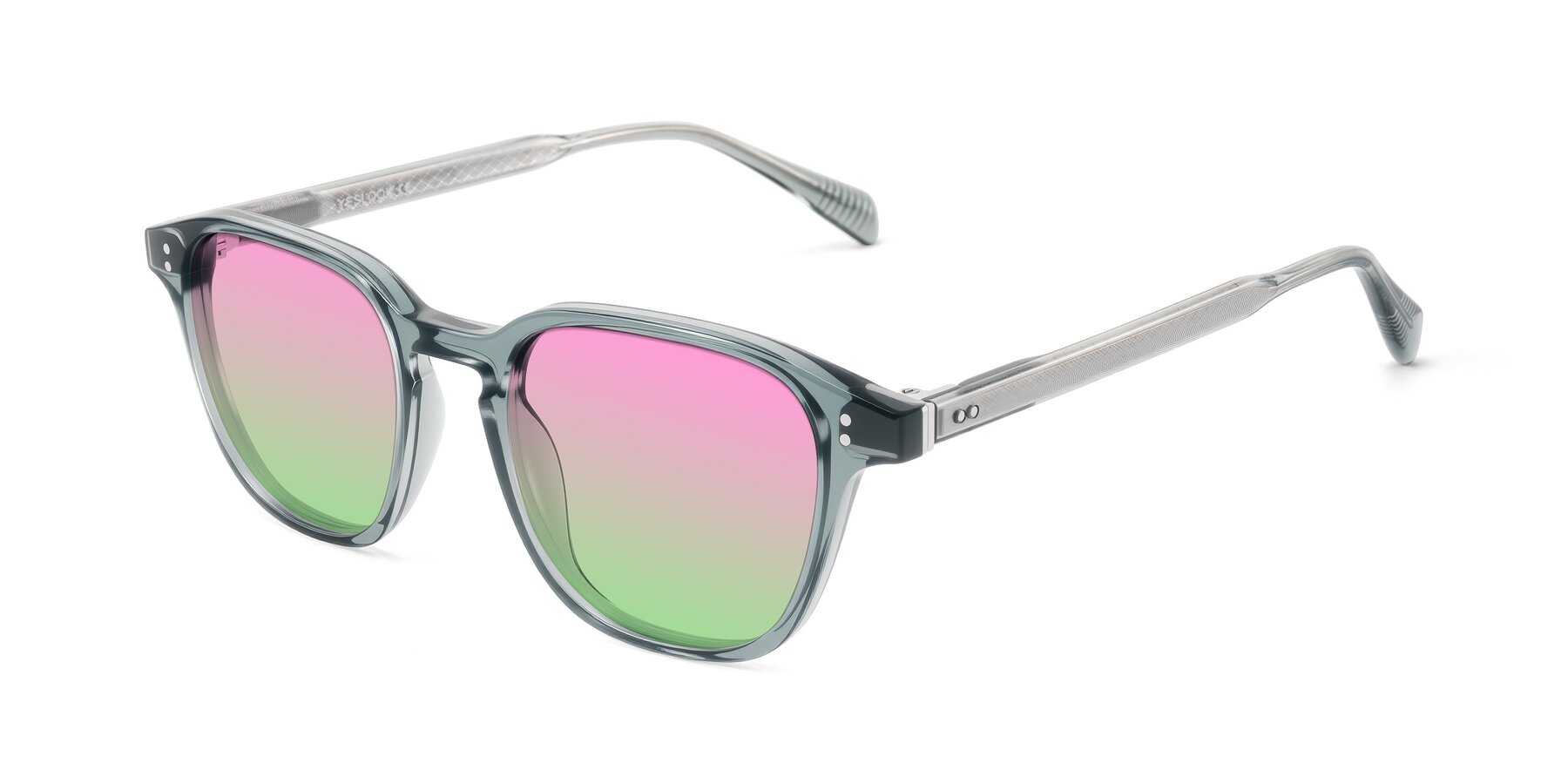 Angle of Huites in Grayish Blue with Pink / Green Gradient Lenses