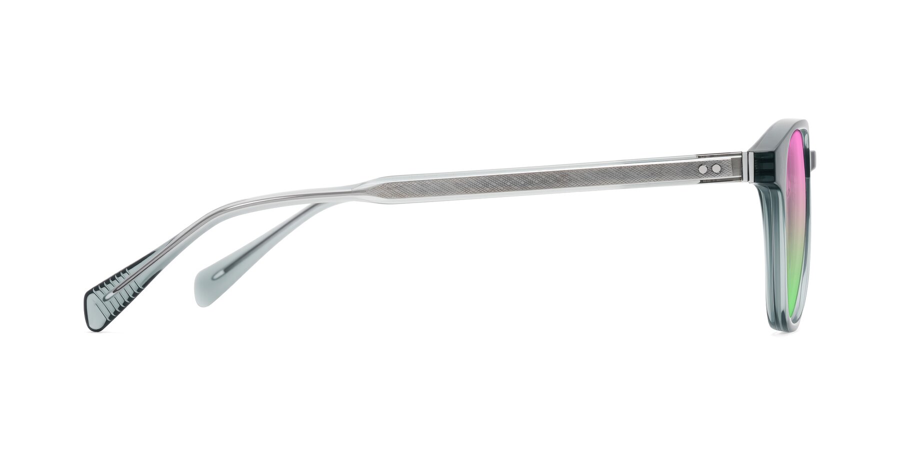 Side of Huites in Grayish Blue with Pink / Green Gradient Lenses