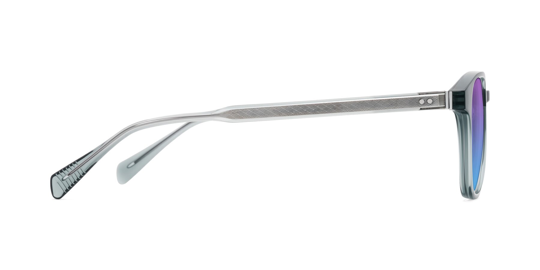 Side of Huites in Grayish Blue with Purple / Blue Gradient Lenses