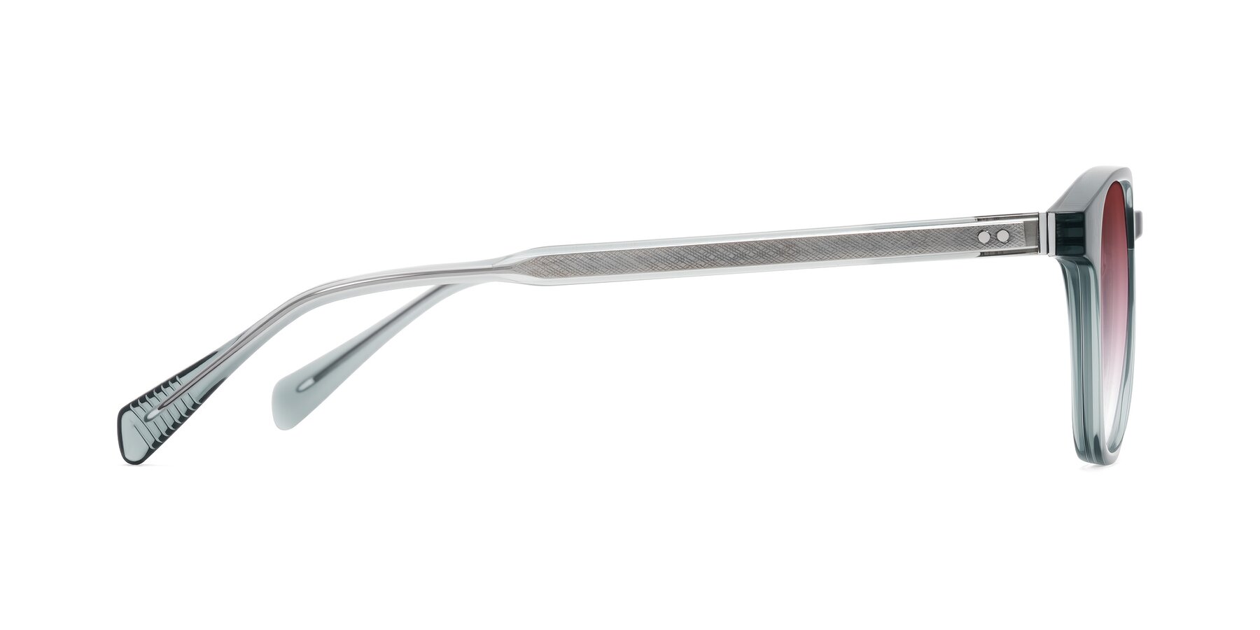 Side of Huites in Grayish Blue with Garnet Gradient Lenses