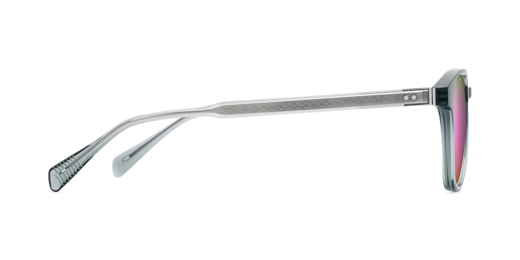 Side of Huites in Grayish Blue with Pink Mirrored Lenses