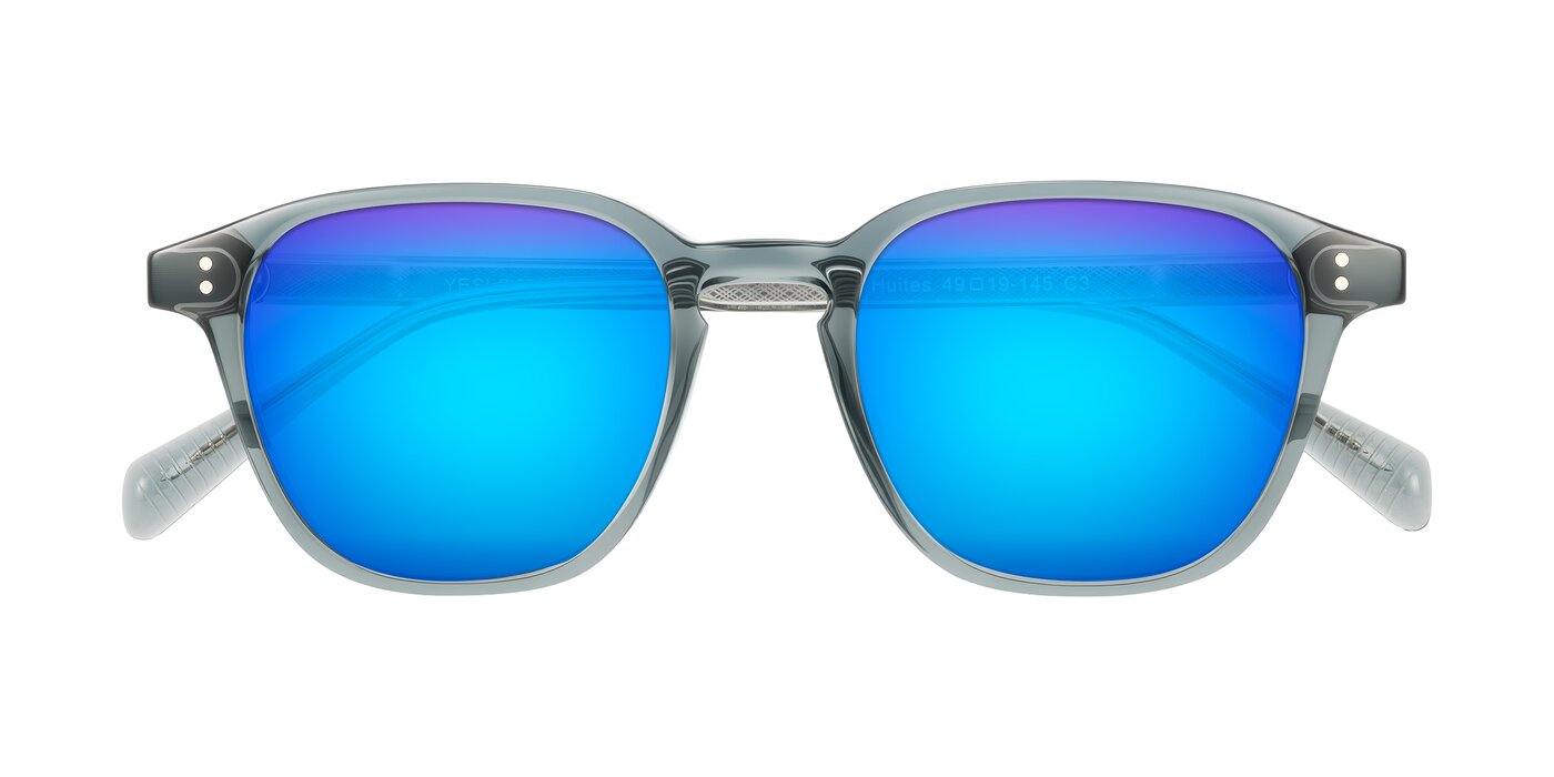 Huites - Grayish Blue Flash Mirrored Sunglasses