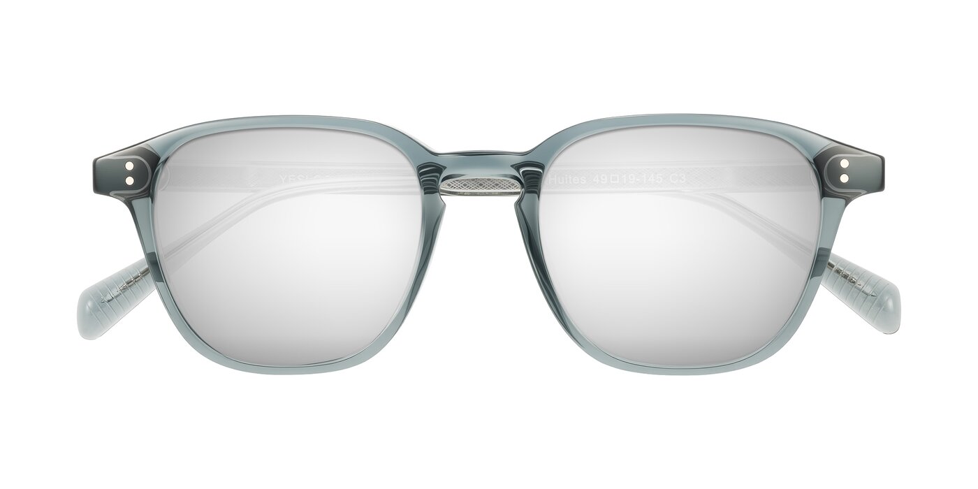 Huites - Grayish Blue Flash Mirrored Sunglasses