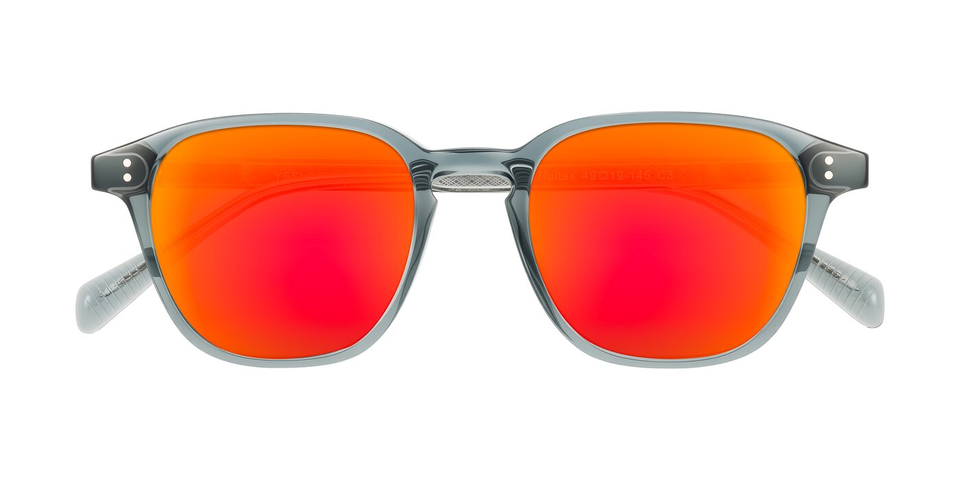 Huites - Grayish Blue Flash Mirrored Sunglasses