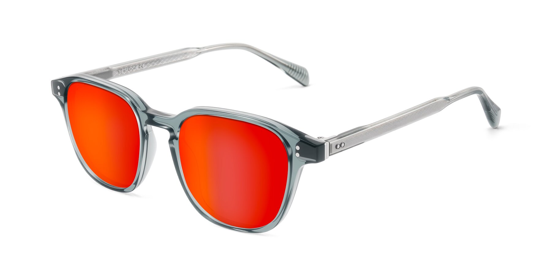 Angle of Huites in Grayish Blue with Red Gold Mirrored Lenses