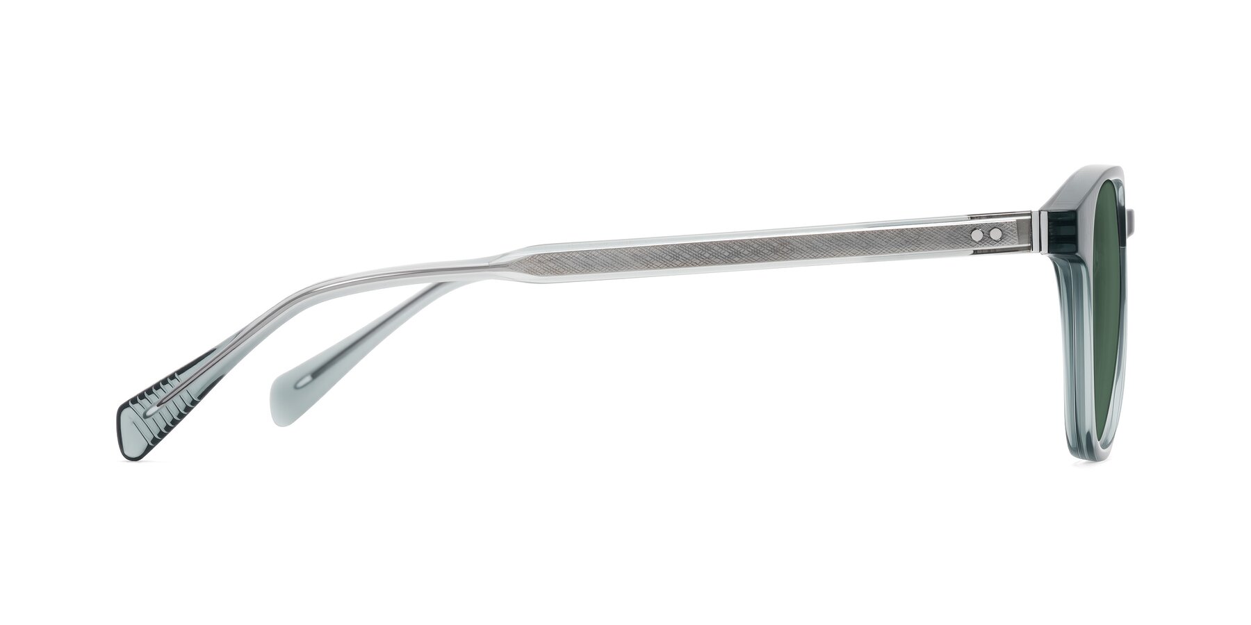 Side of Huites in Grayish Blue with Green Polarized Lenses