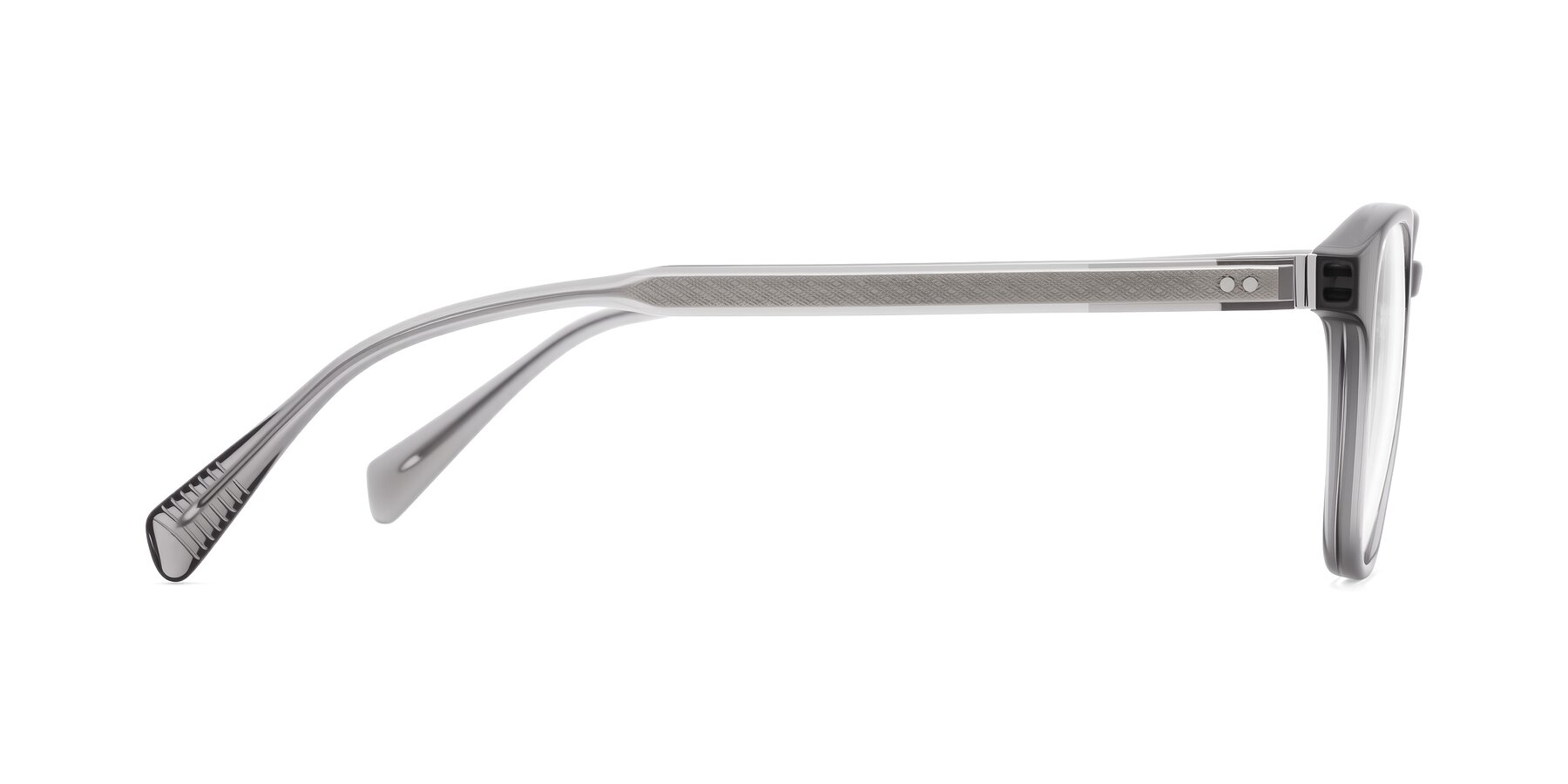 Side of Huites in Gray with Clear Reading Eyeglass Lenses