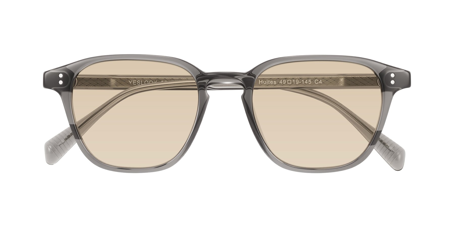 Folded Front of Huites in Gray with Light Brown Tinted Lenses