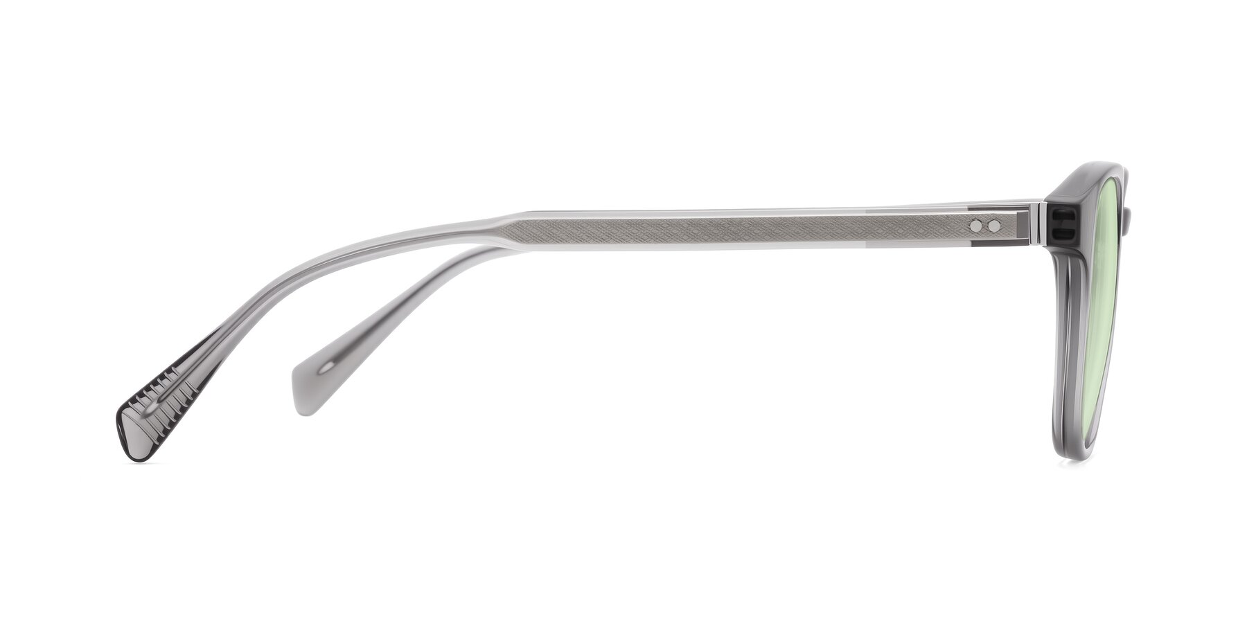 Side of Huites in Gray with Light Green Tinted Lenses