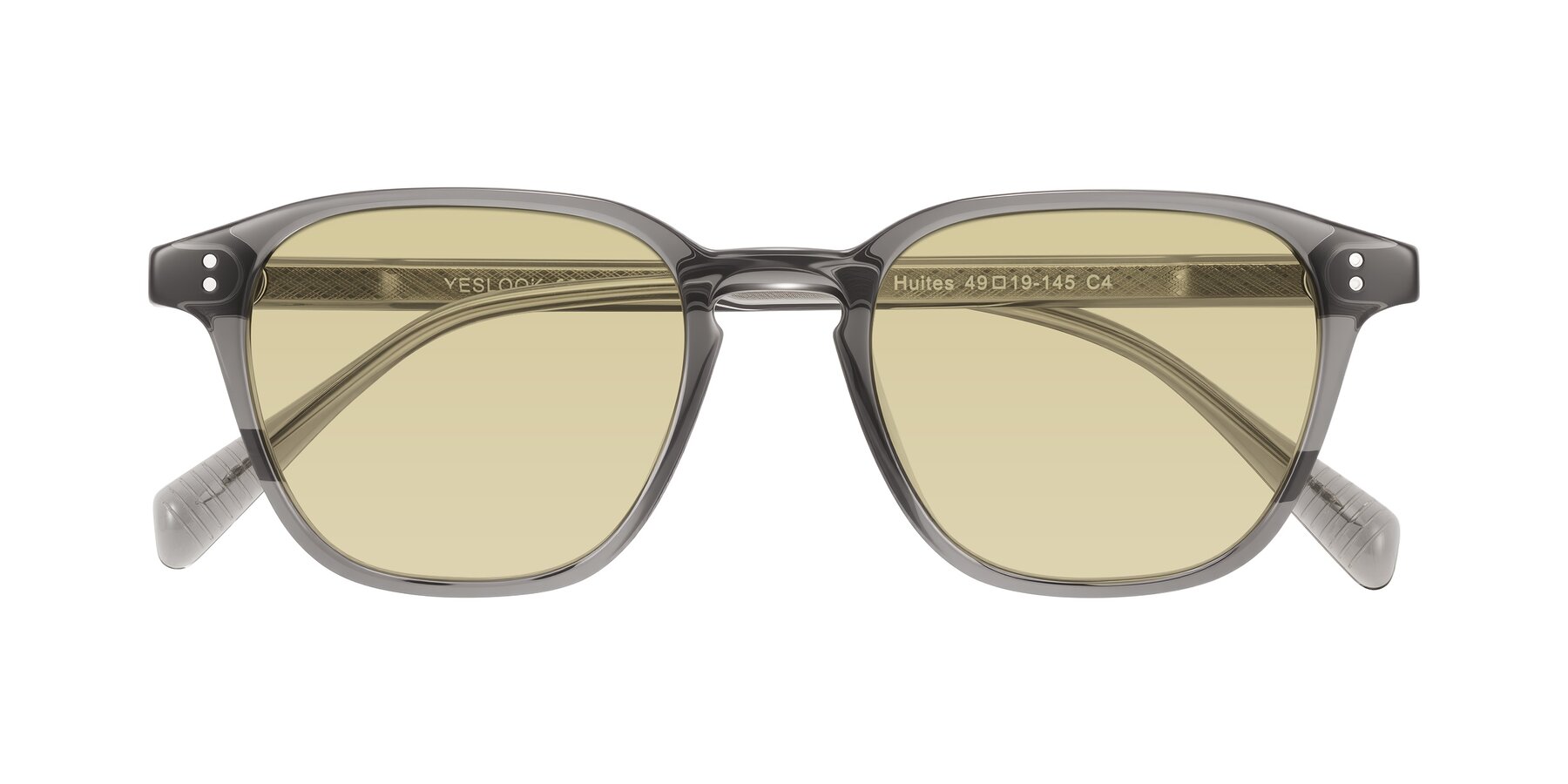 Folded Front of Huites in Gray with Light Champagne Tinted Lenses