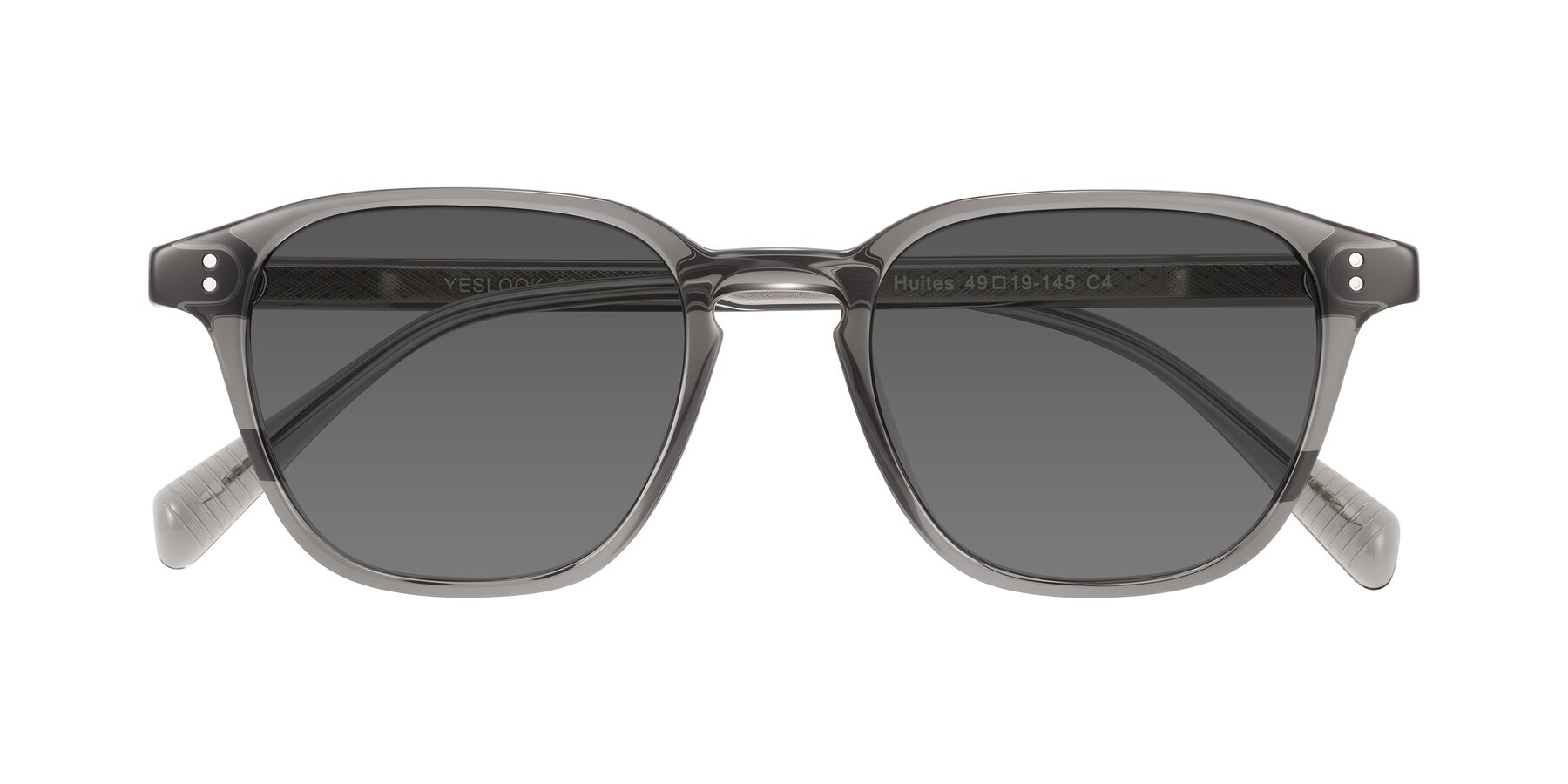 Folded Front of Huites in Gray with Medium Gray Tinted Lenses