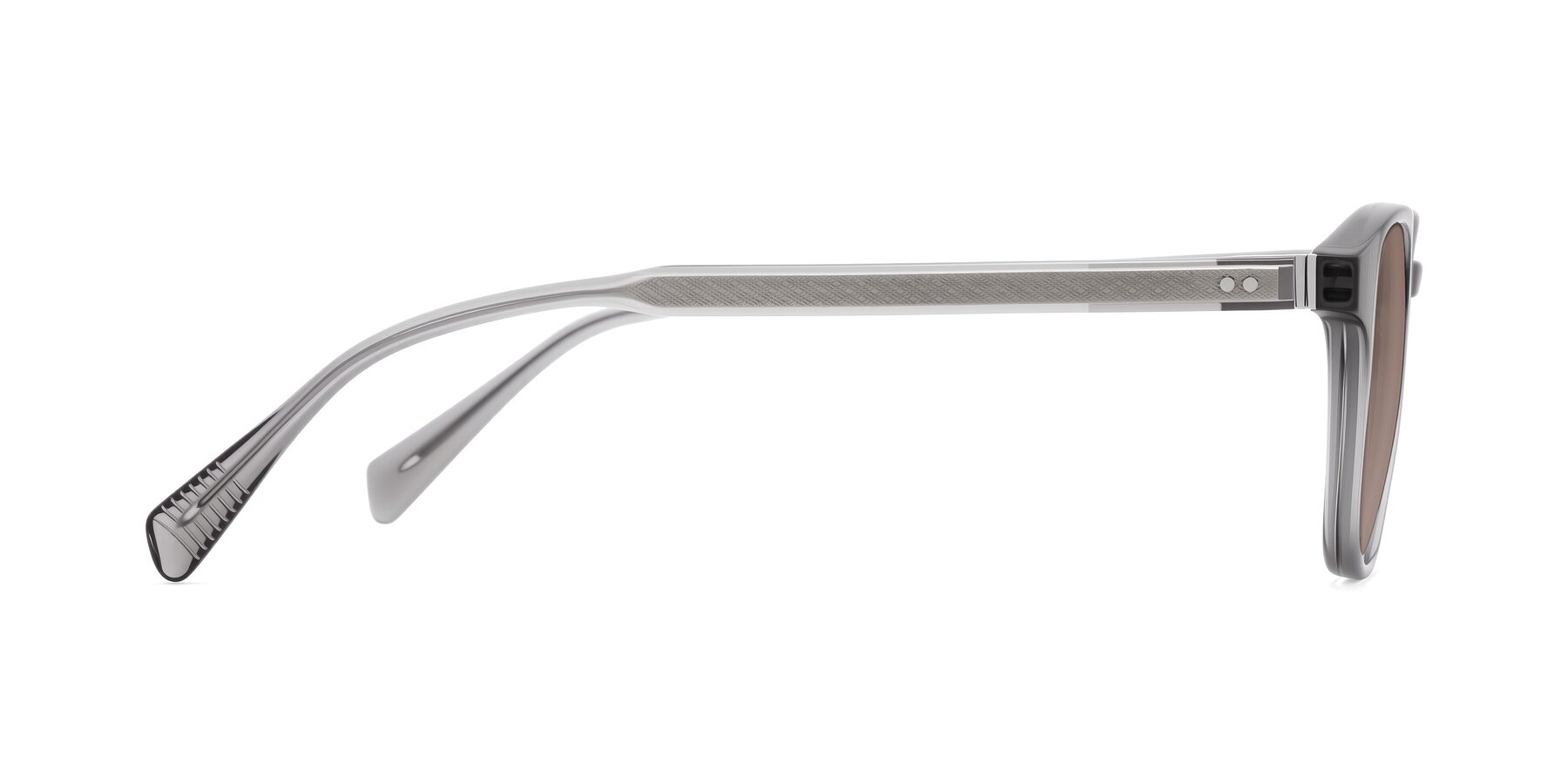 Side of Huites in Gray with Medium Brown Tinted Lenses