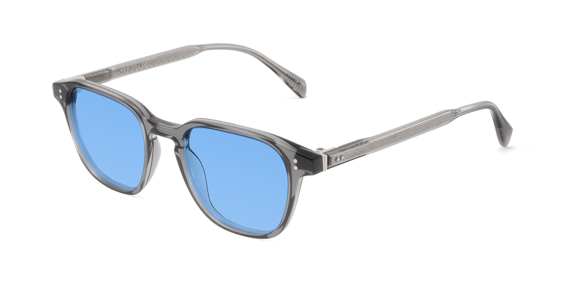 Angle of Huites in Gray with Medium Blue Tinted Lenses