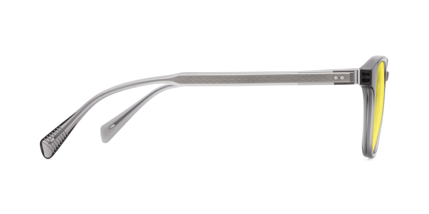 Side of Huites in Gray with Medium Yellow Tinted Lenses