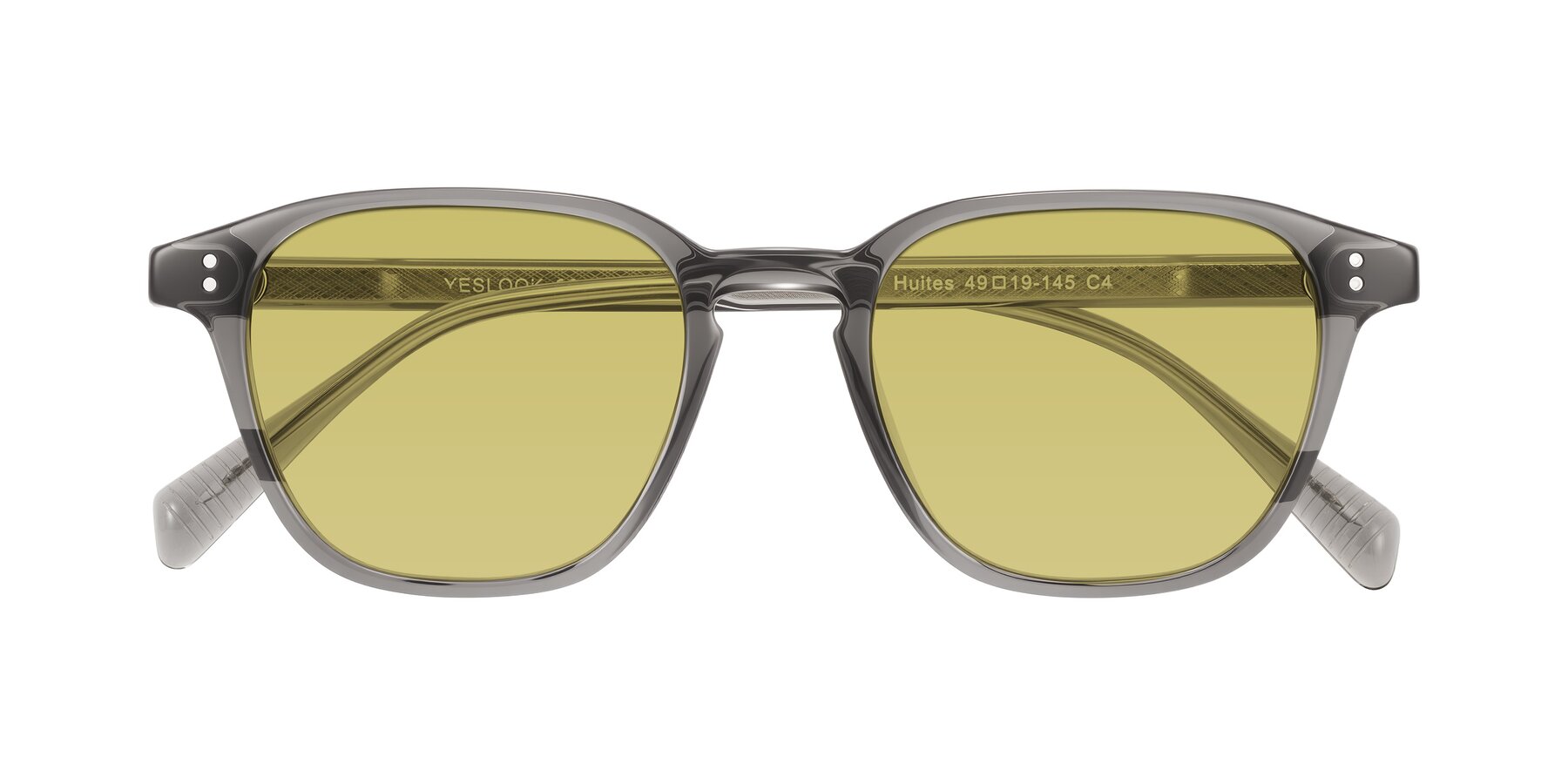 Folded Front of Huites in Gray with Medium Champagne Tinted Lenses