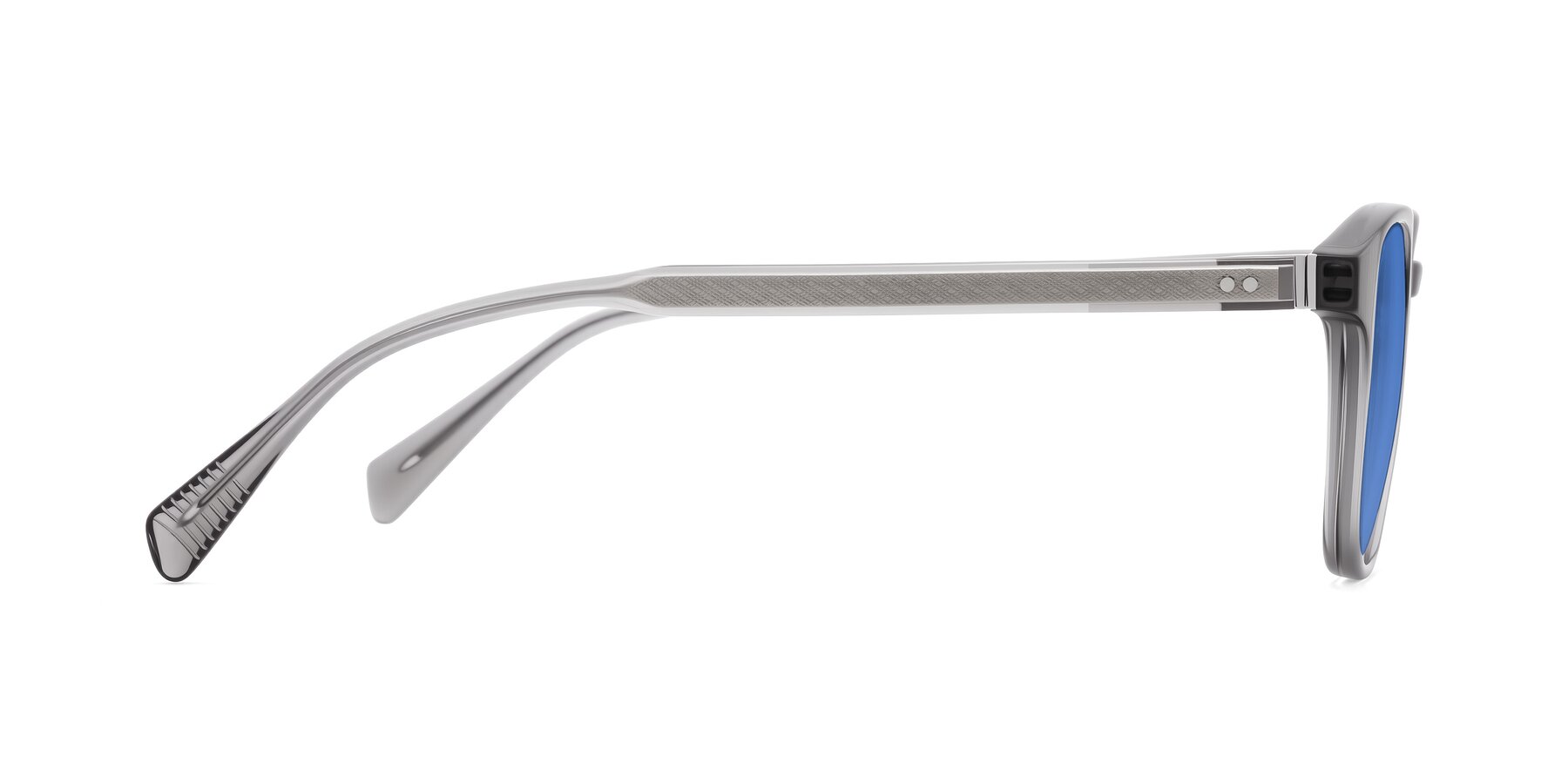 Side of Huites in Gray with Blue Tinted Lenses