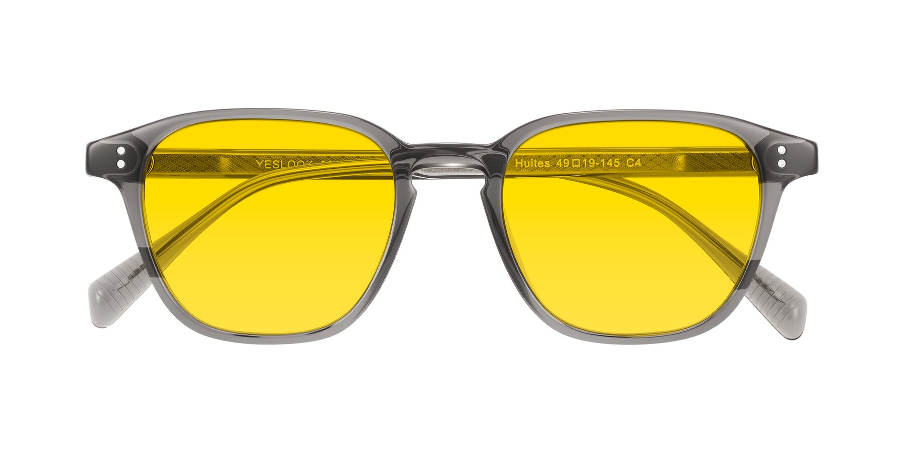 Folded Front of Huites in Gray with Yellow Tinted Lenses