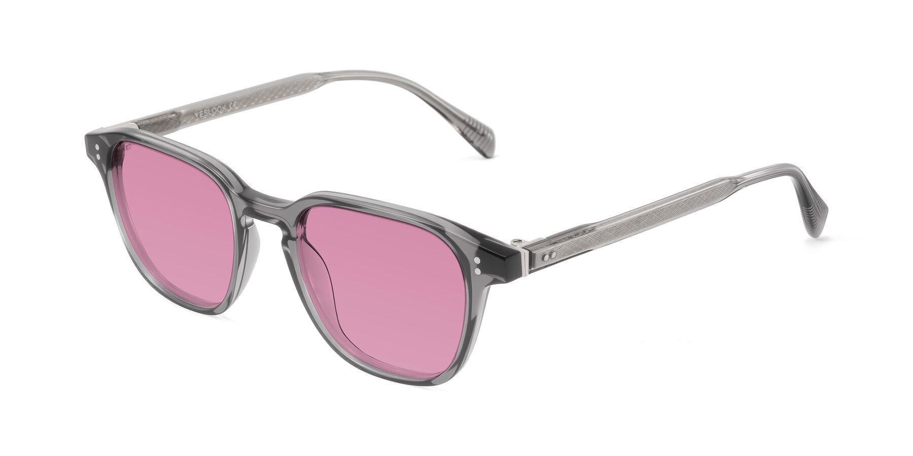 Angle of Huites in Gray with Medium Wine Tinted Lenses