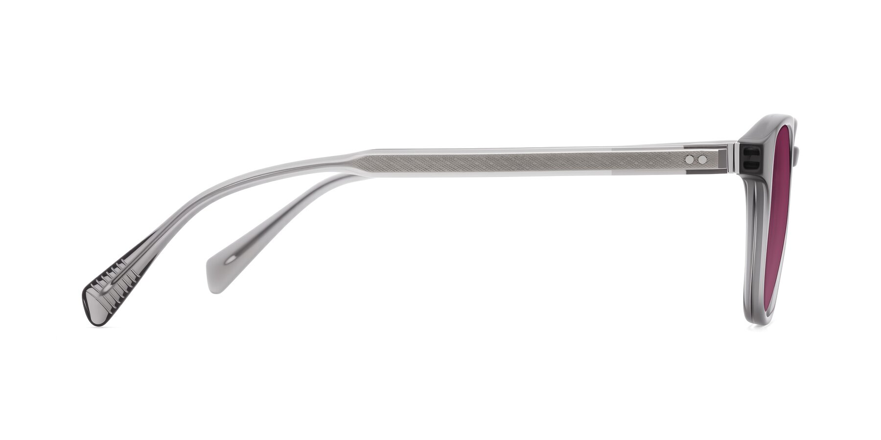 Side of Huites in Gray with Wine Tinted Lenses