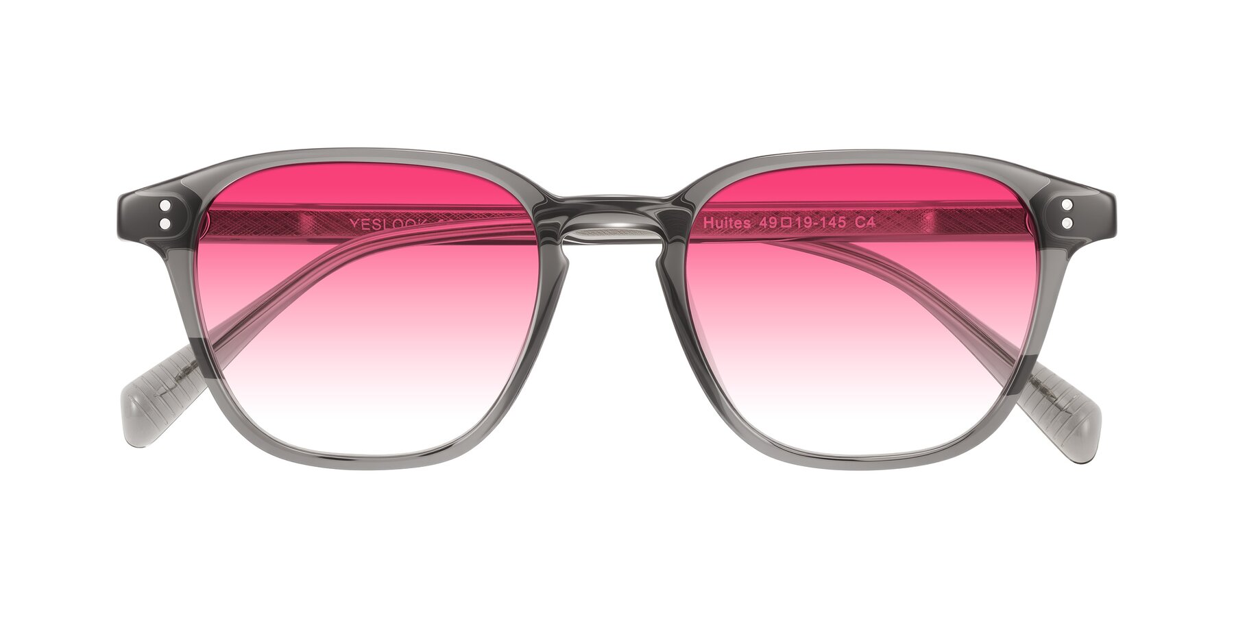 Folded Front of Huites in Gray with Pink Gradient Lenses
