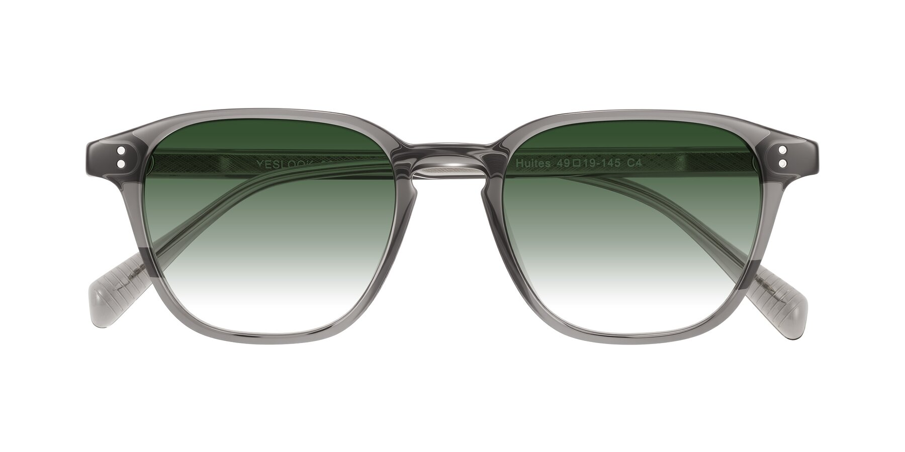Folded Front of Huites in Gray with Green Gradient Lenses