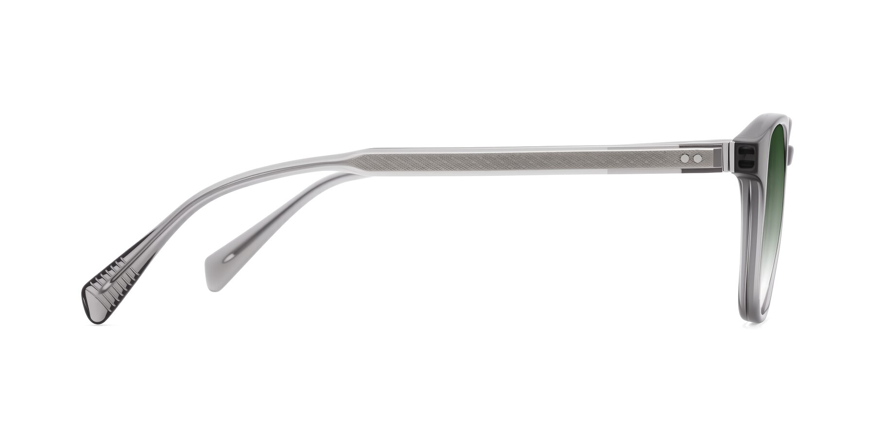 Side of Huites in Gray with Green Gradient Lenses