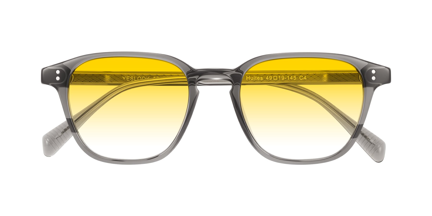 Folded Front of Huites in Gray with Yellow Gradient Lenses