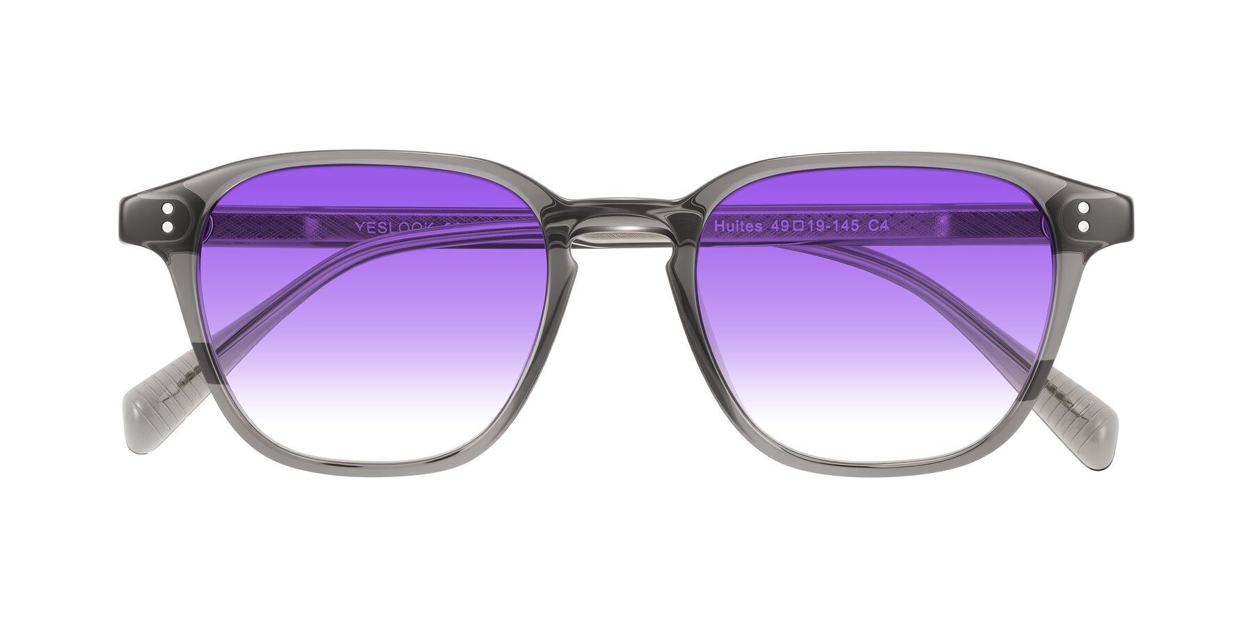 Folded Front of Huites in Gray with Purple Gradient Lenses