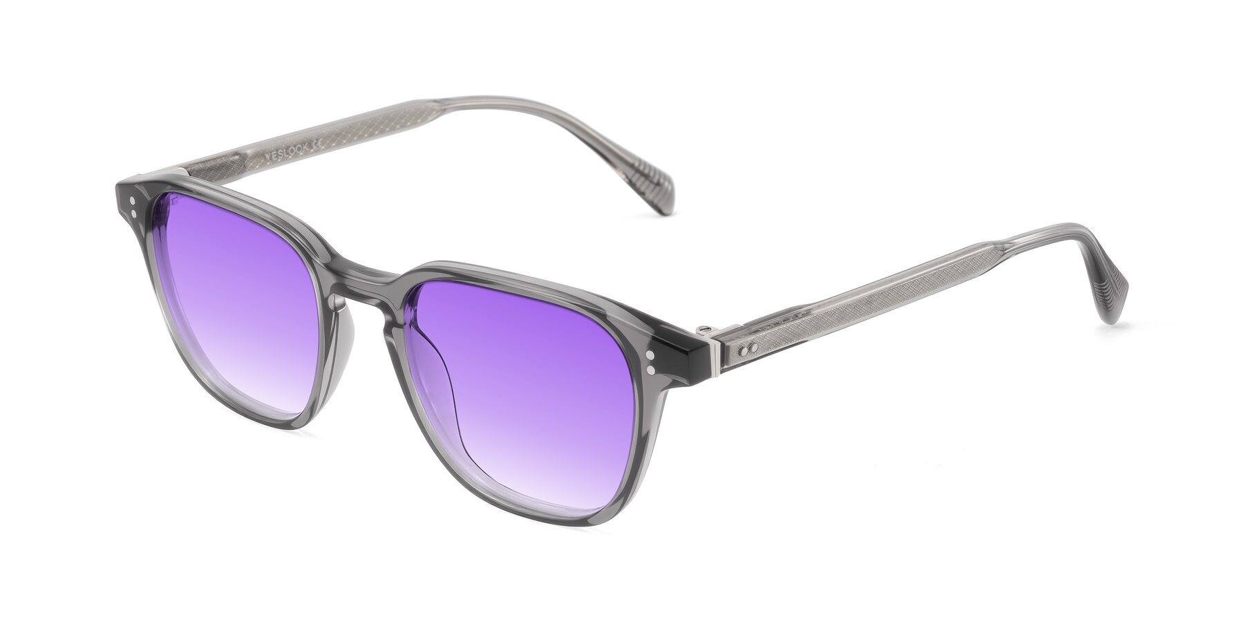 Angle of Huites in Gray with Purple Gradient Lenses