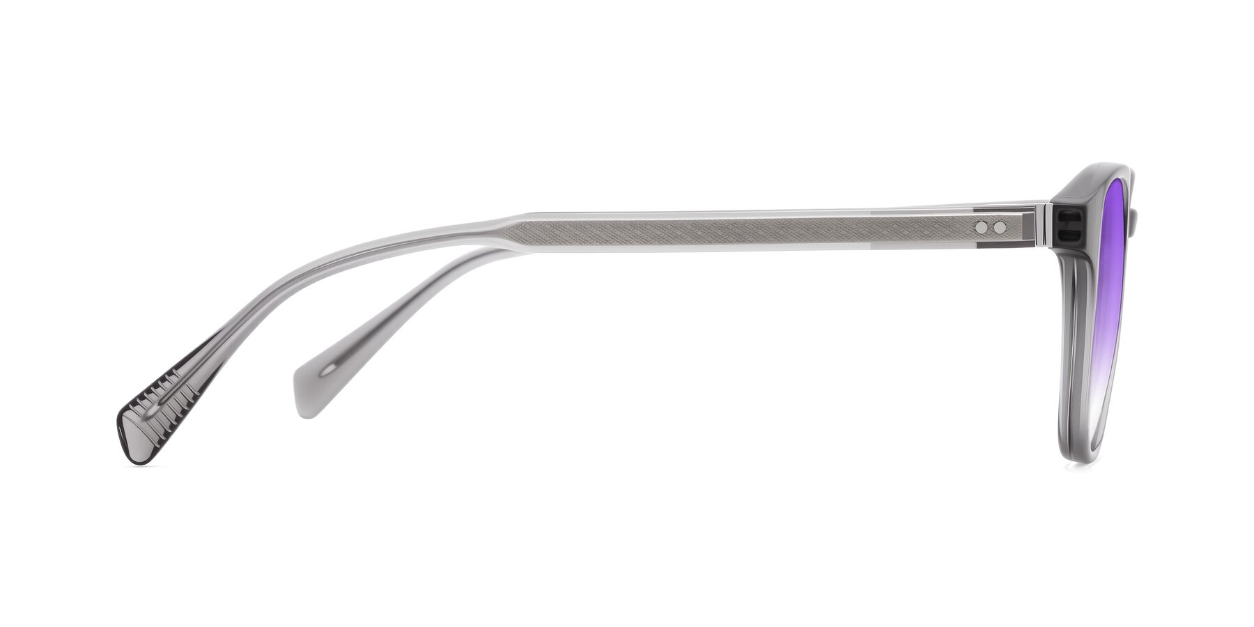 Side of Huites in Gray with Purple Gradient Lenses