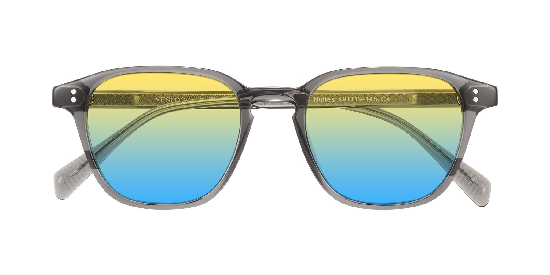 Folded Front of Huites in Gray with Yellow / Blue Gradient Lenses