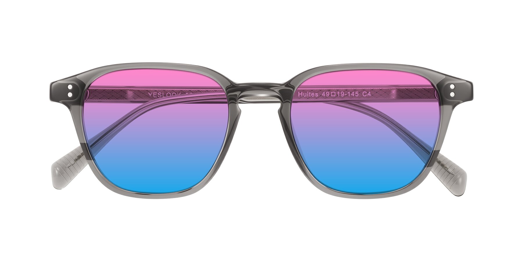 Folded Front of Huites in Gray with Pink / Blue Gradient Lenses