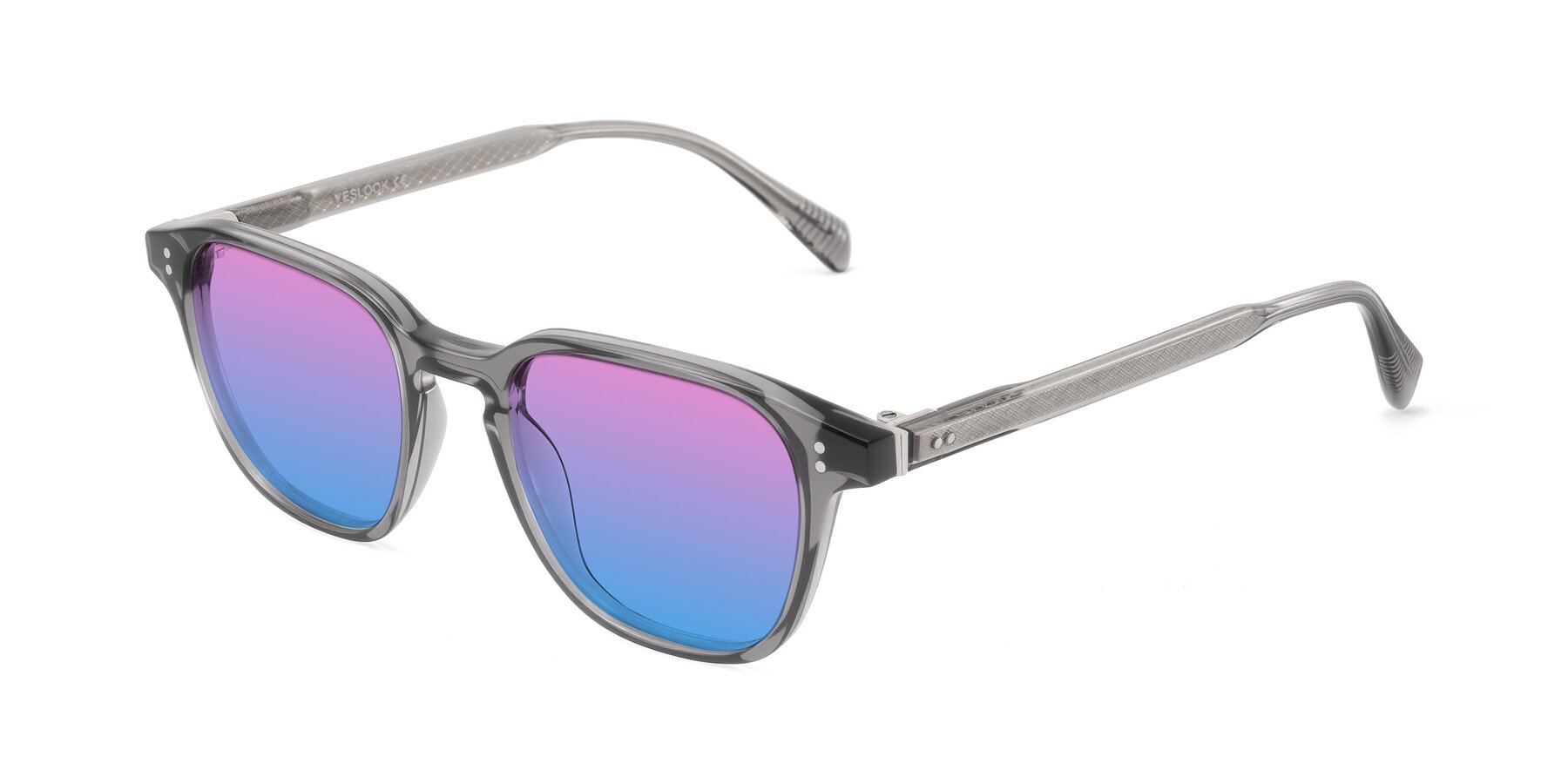 Angle of Huites in Gray with Pink / Blue Gradient Lenses