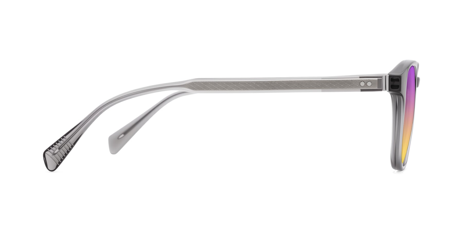 Side of Huites in Gray with Purple / Yellow Gradient Lenses