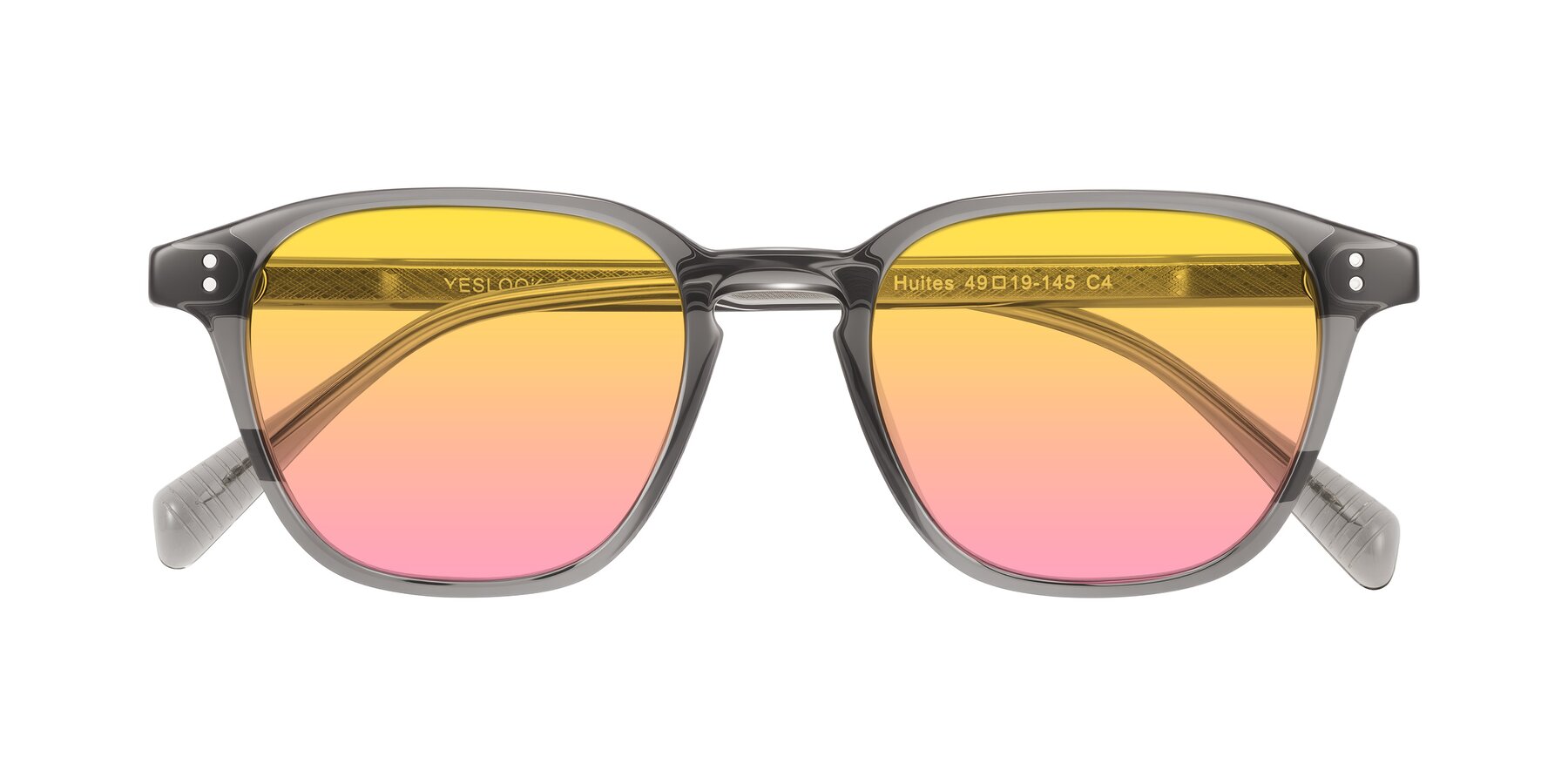 Folded Front of Huites in Gray with Yellow / Pink Gradient Lenses