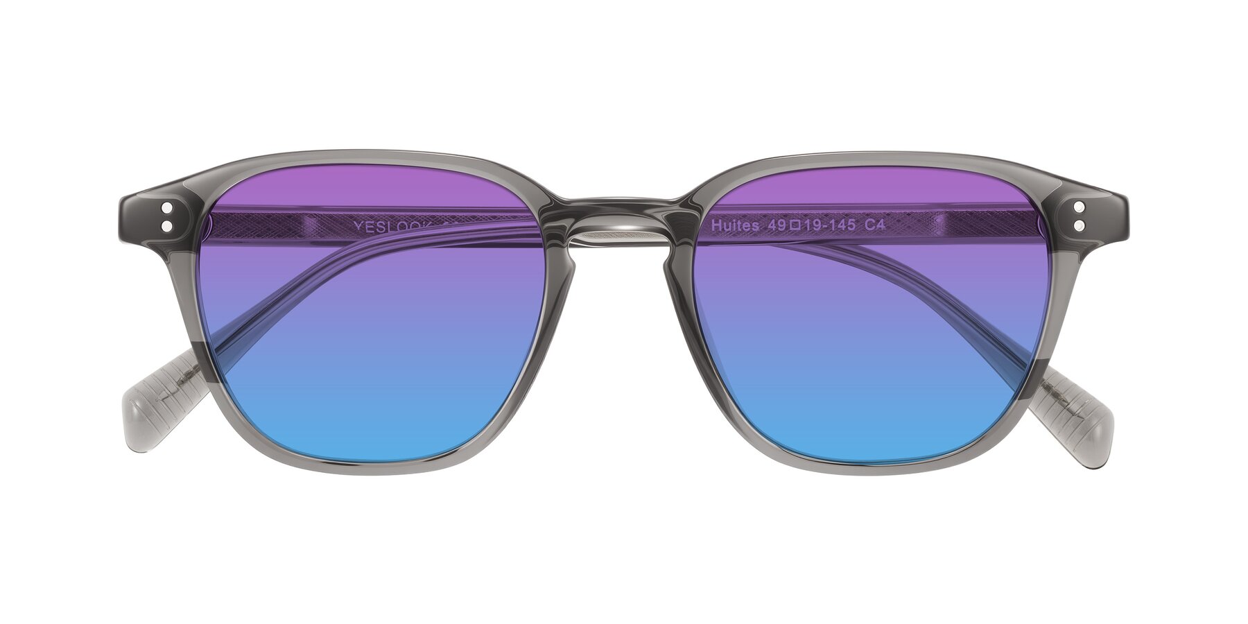 Folded Front of Huites in Gray with Purple / Blue Gradient Lenses