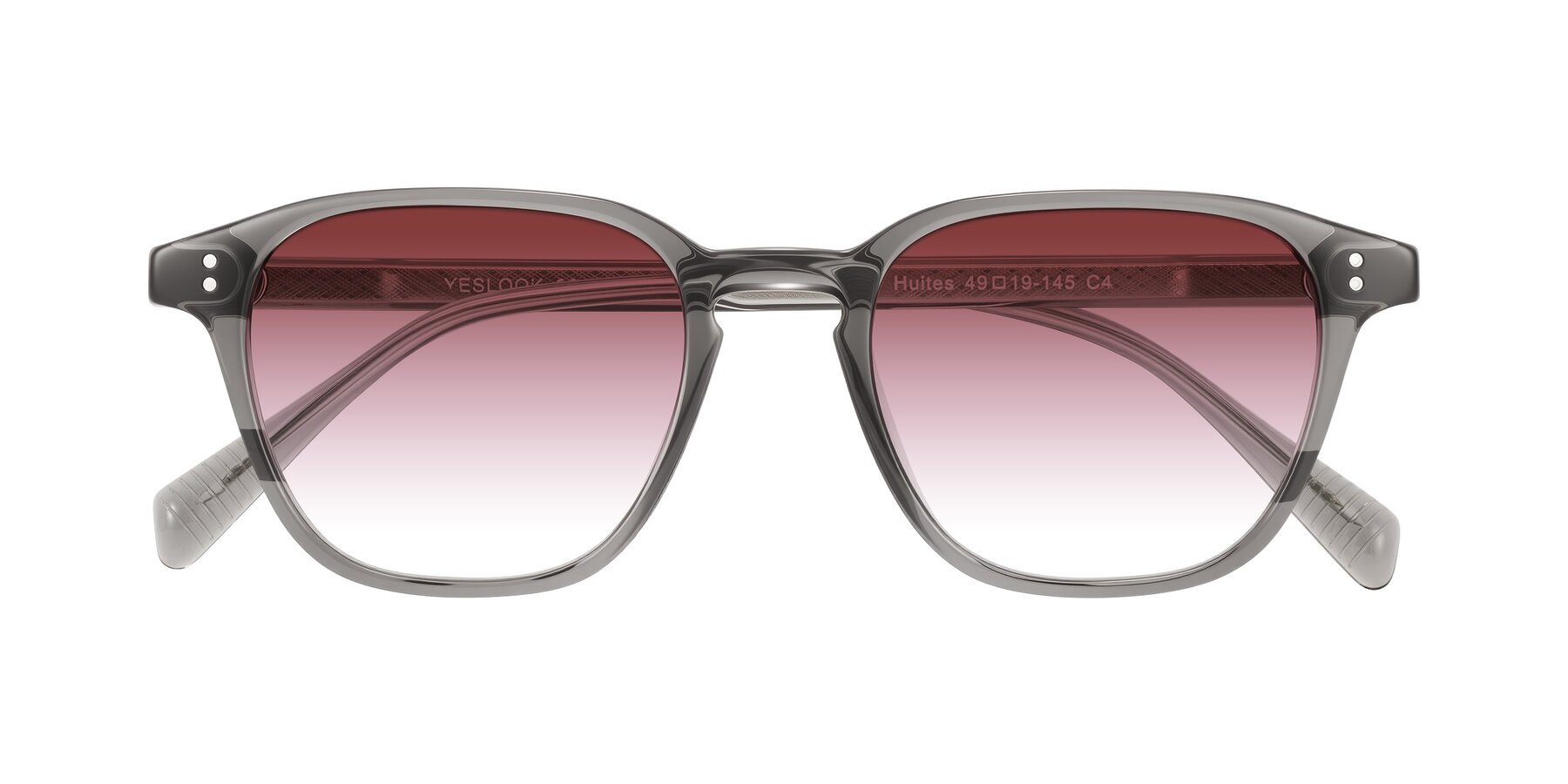 Folded Front of Huites in Gray with Garnet Gradient Lenses