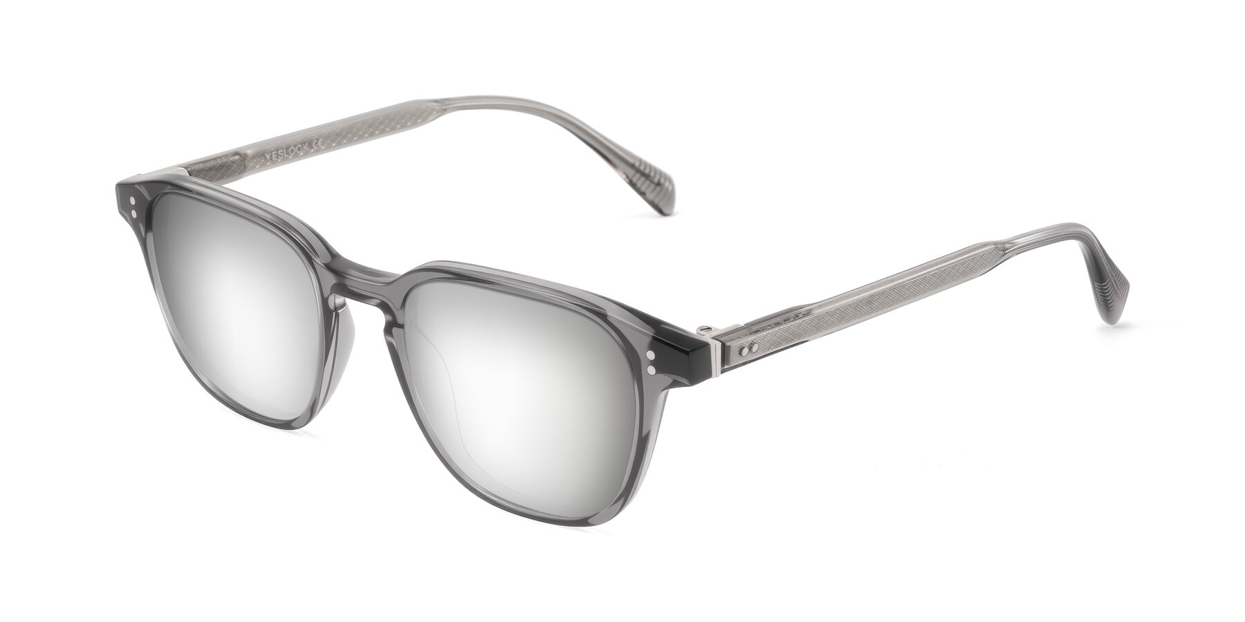 Angle of Huites in Gray with Silver Mirrored Lenses