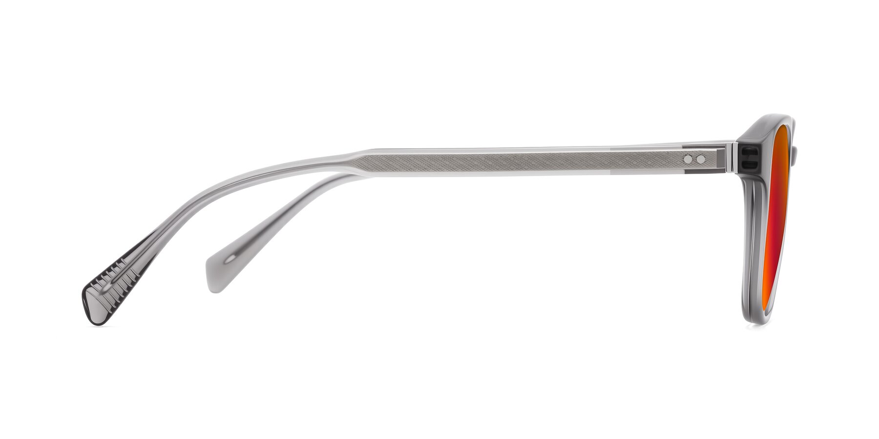 Side of Huites in Gray with Red Gold Mirrored Lenses