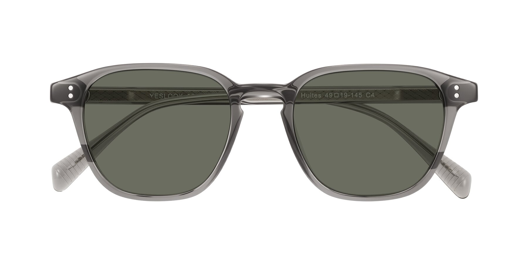 Folded Front of Huites in Gray with Gray Polarized Lenses