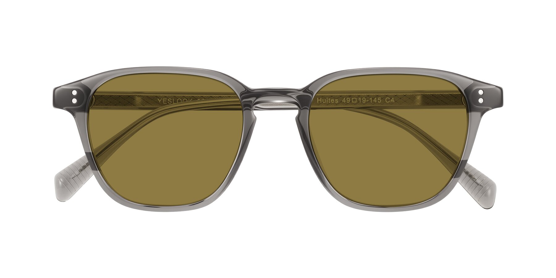 Folded Front of Huites in Gray with Brown Polarized Lenses