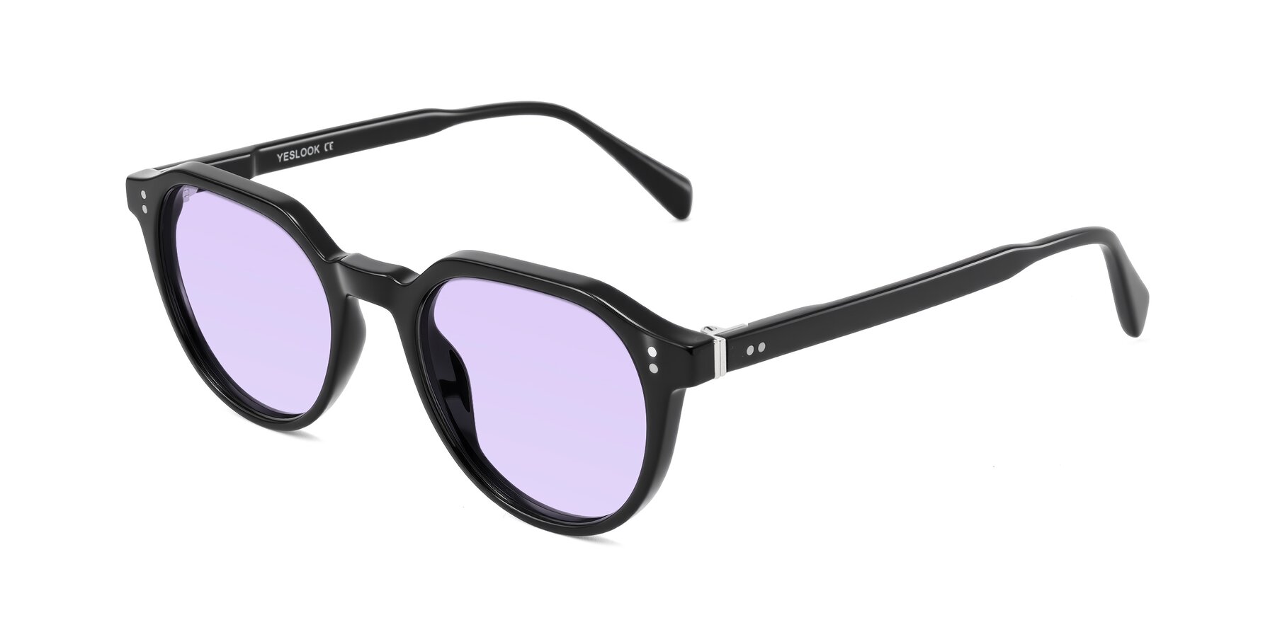 Angle of Cotaii in Black with Light Purple Tinted Lenses