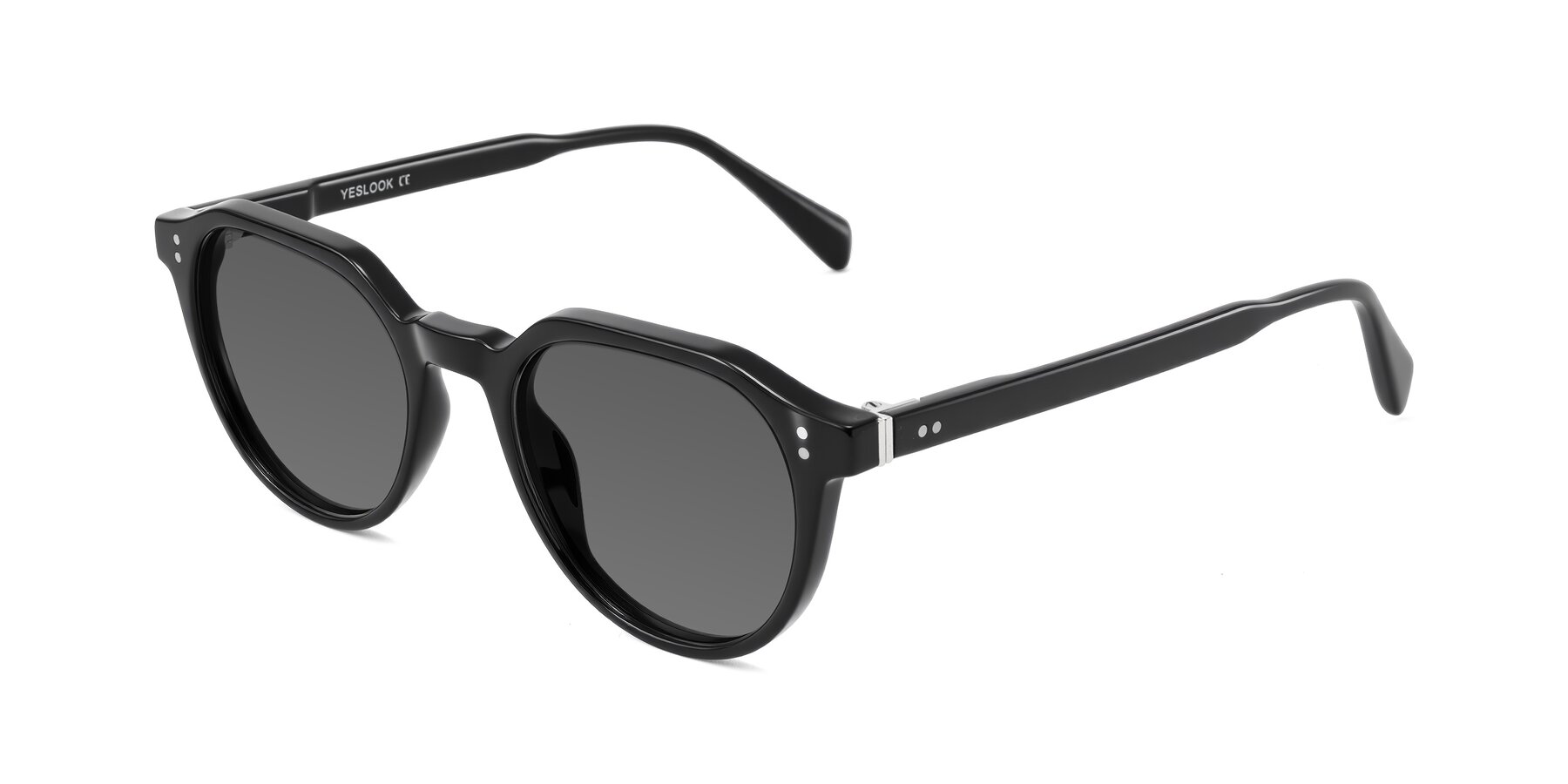 Angle of Cotaii in Black with Medium Gray Tinted Lenses