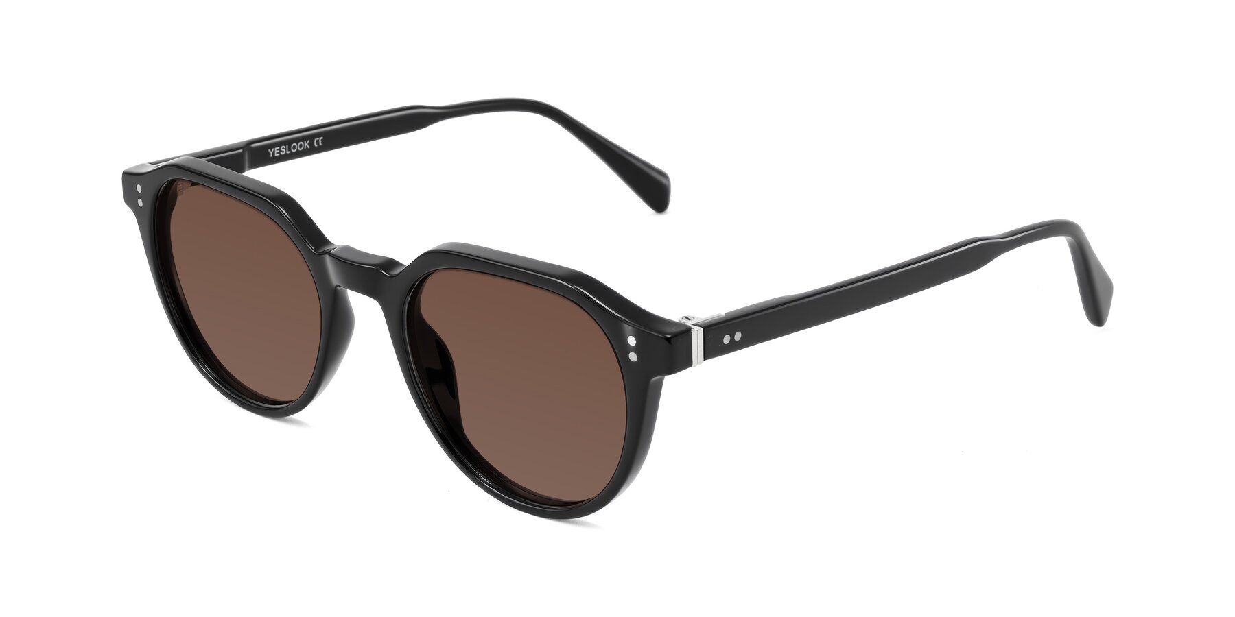 Angle of Cotaii in Black with Brown Tinted Lenses