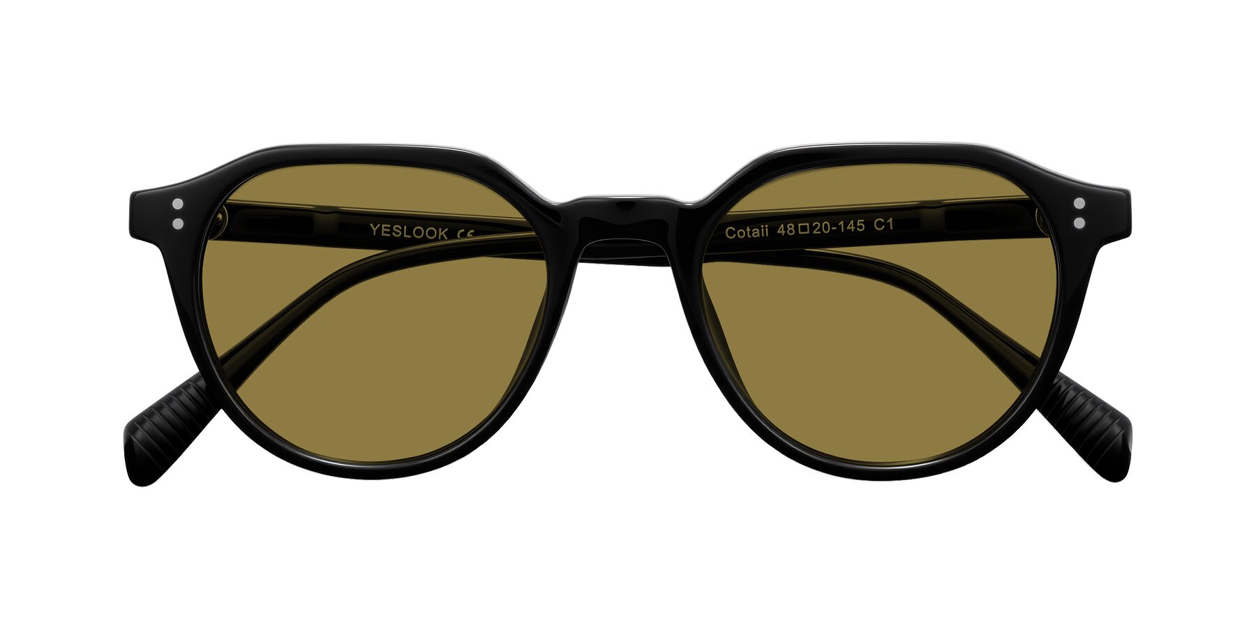 Folded Front of Cotaii in Black with Brown Polarized Lenses