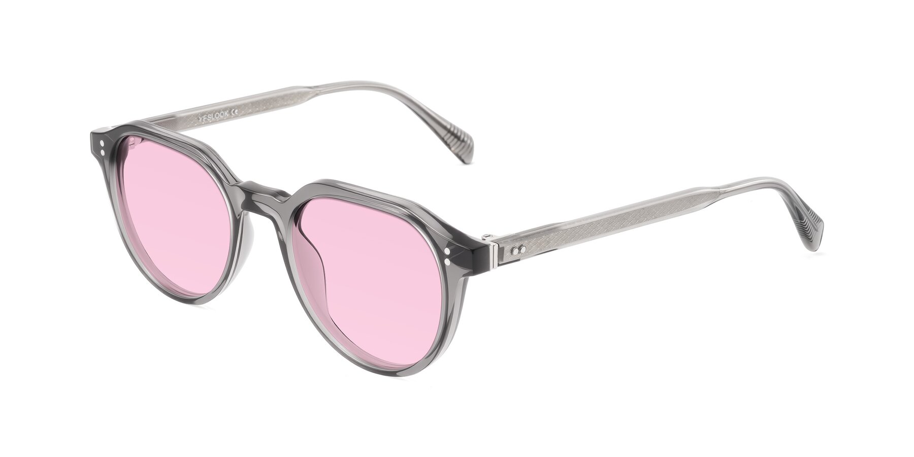 Angle of Cotaii in Gray with Light Pink Tinted Lenses