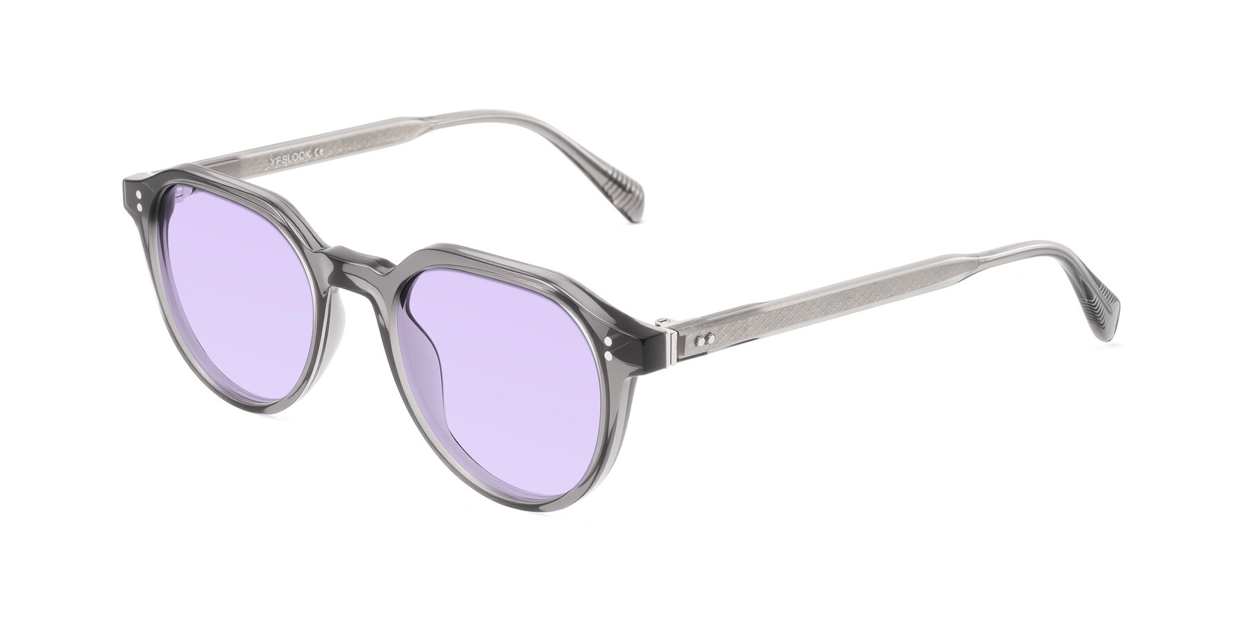 Angle of Cotaii in Gray with Light Purple Tinted Lenses