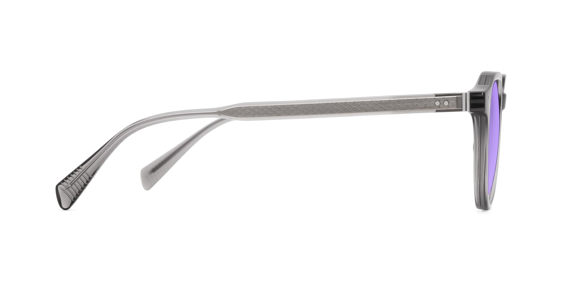 Side of Cotaii in Gray with Medium Purple Tinted Lenses